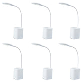 Kuber Industries Water Drop Base Table Lamp|USB Plug in Table Light|Non-Rechargeable|Pack of 6|White